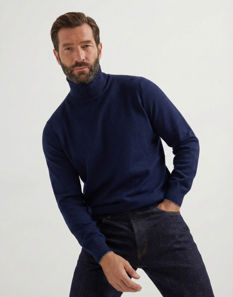 Davos Premium Cashmere Turtleneck Sweater