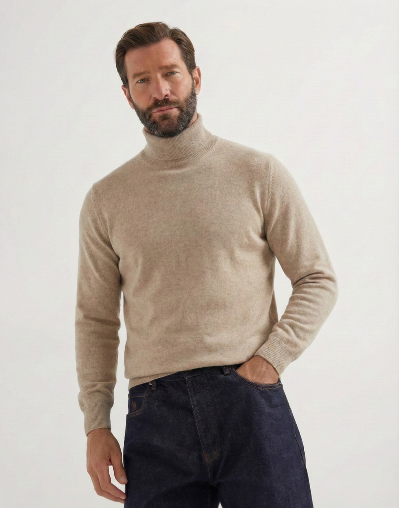Davos Premium Cashmere Turtleneck Sweater