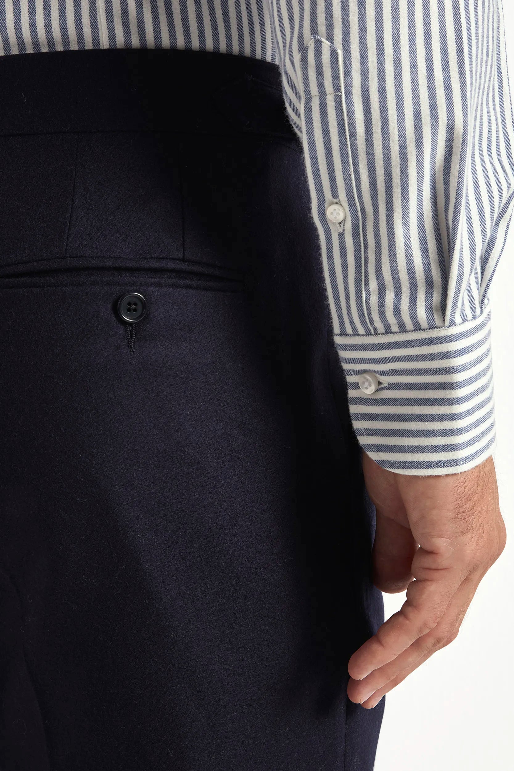 Blue flannel Roma trousers - Made in Italy