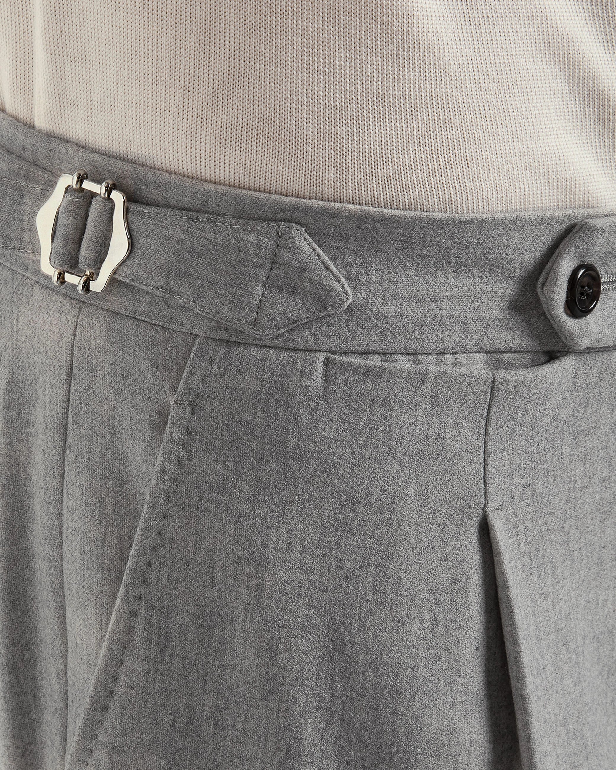 Light grey flannel Roma trousers - Made in Italy