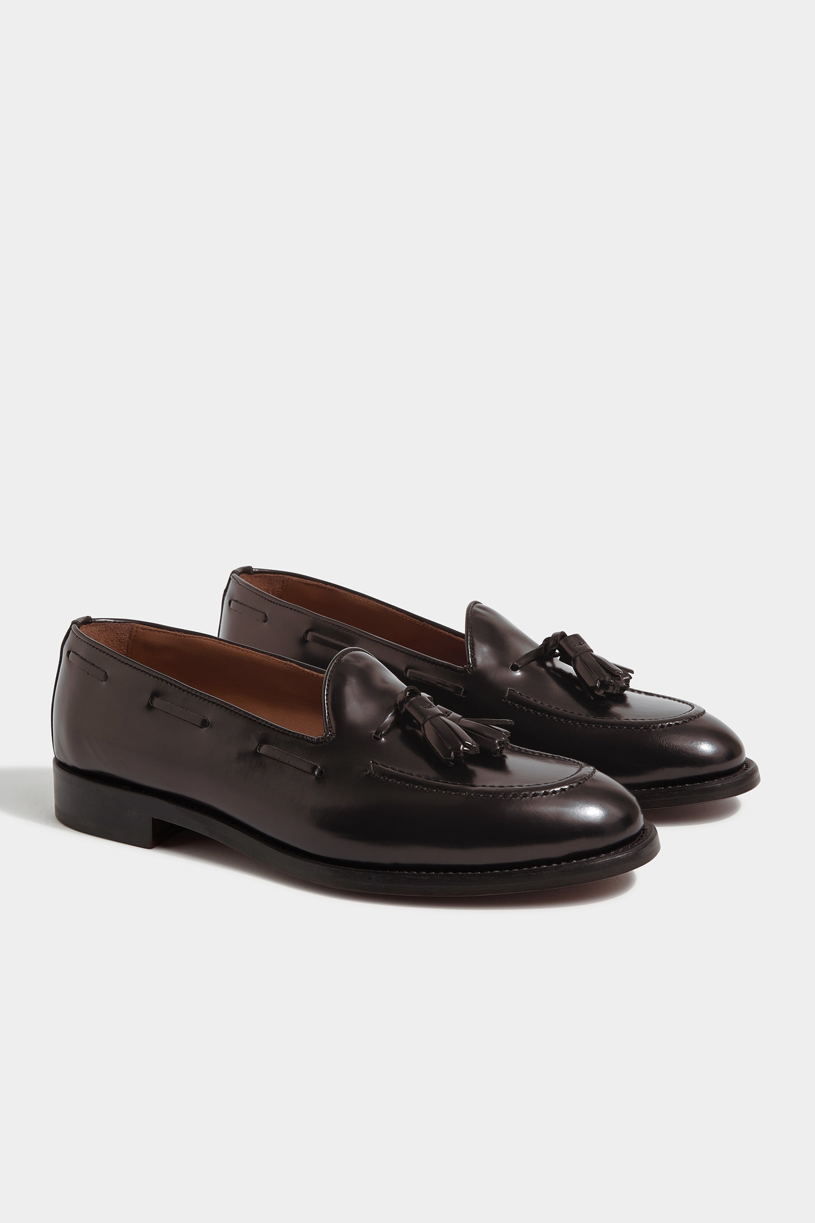 Dark brown tassel loafers - Made In Italy