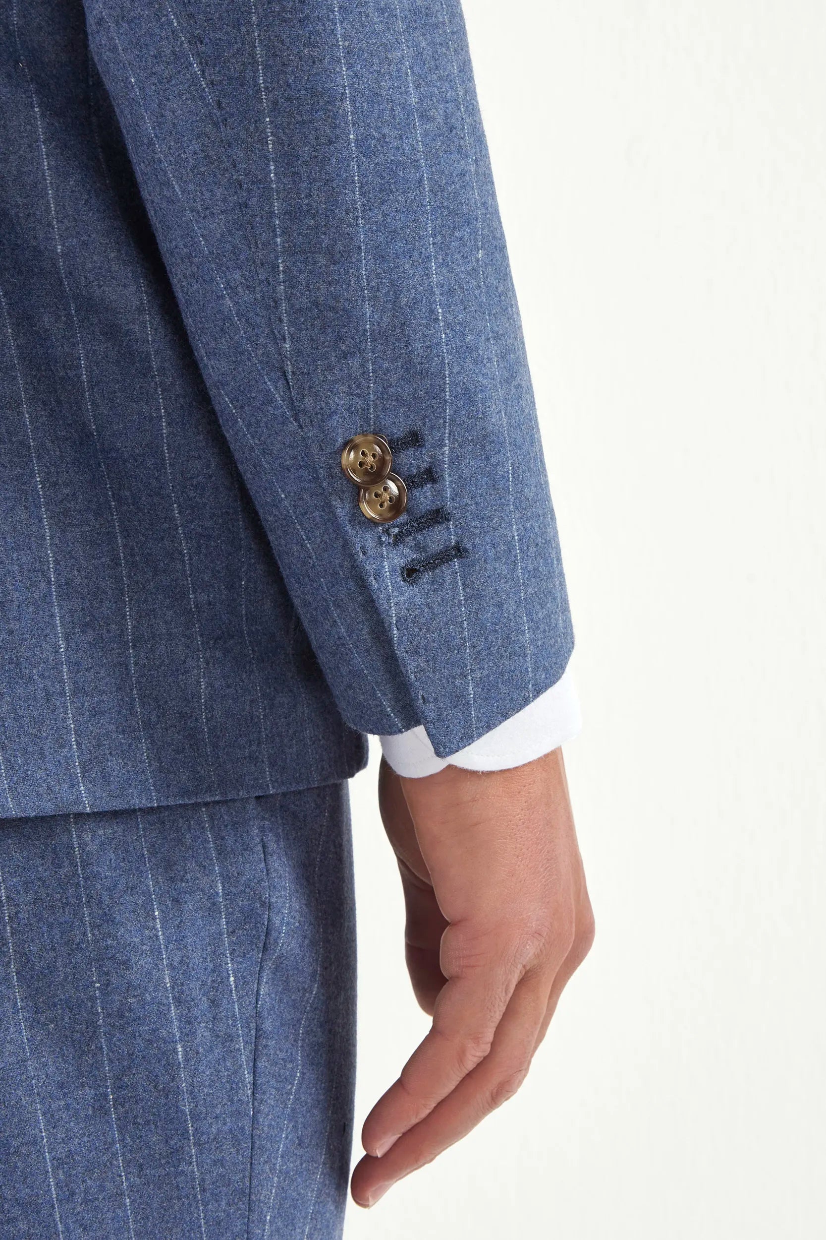 Dusty blue striped suit - Made in Italy