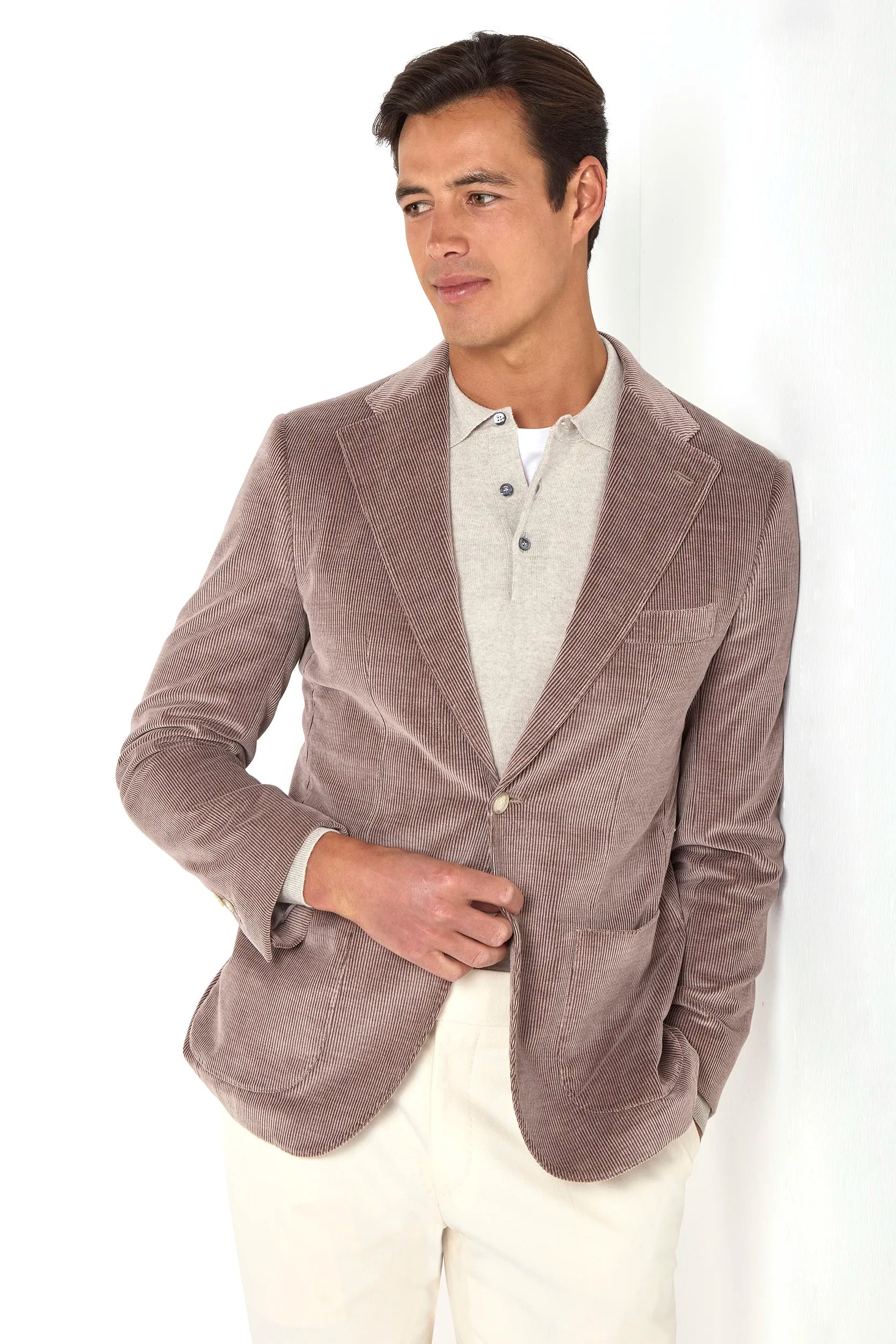 Plum corduroy jacket - Made in Italy
