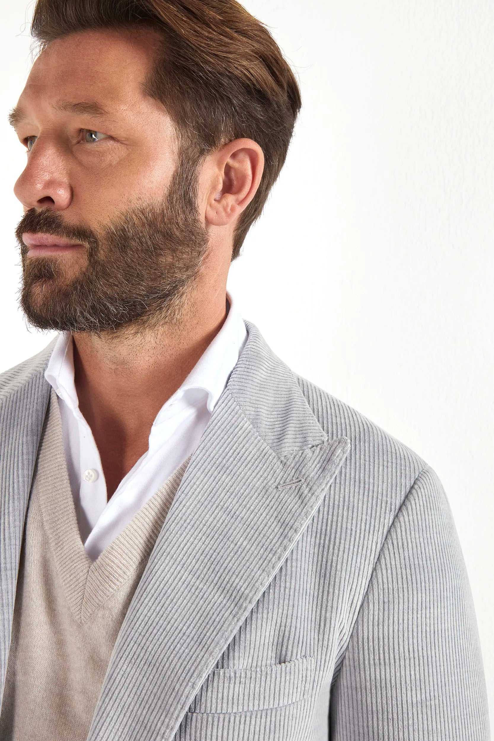 Stone corduroy jacket - Made in Italy