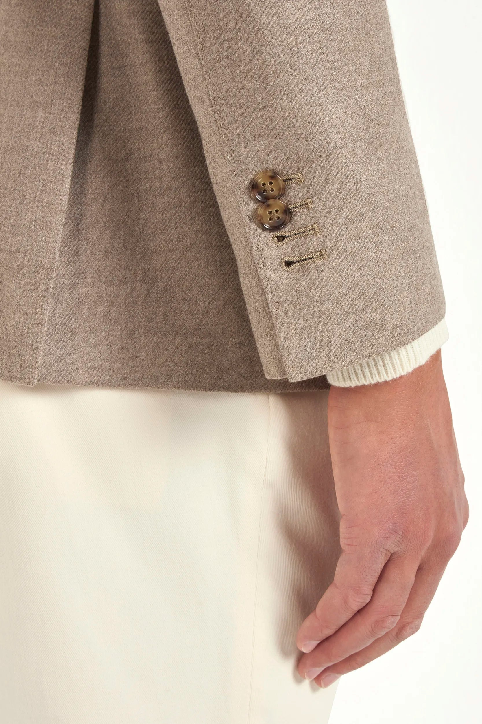 Taupe jacket in wool and cashmere - Made in Italy