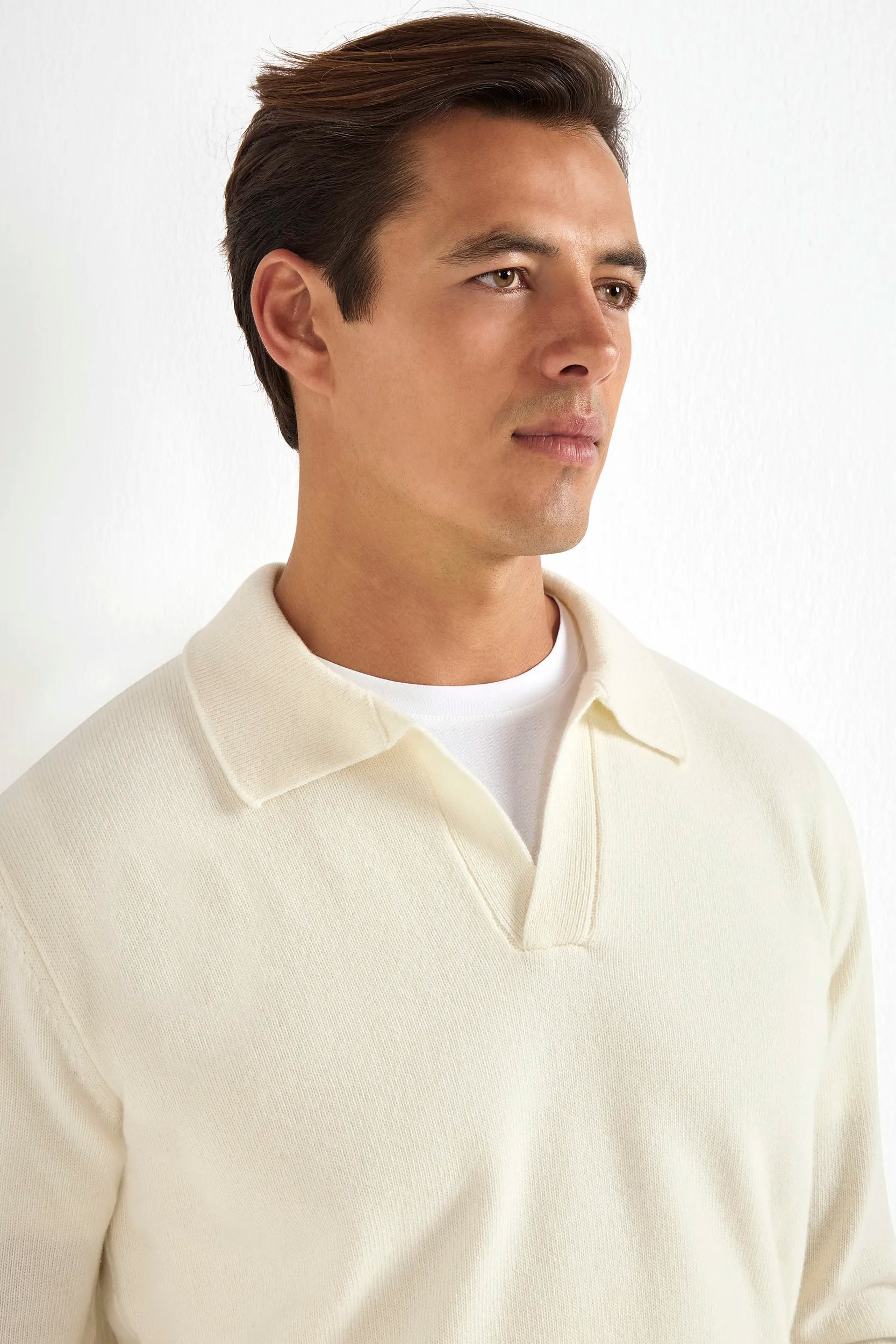 White wool polo - Made in Italy