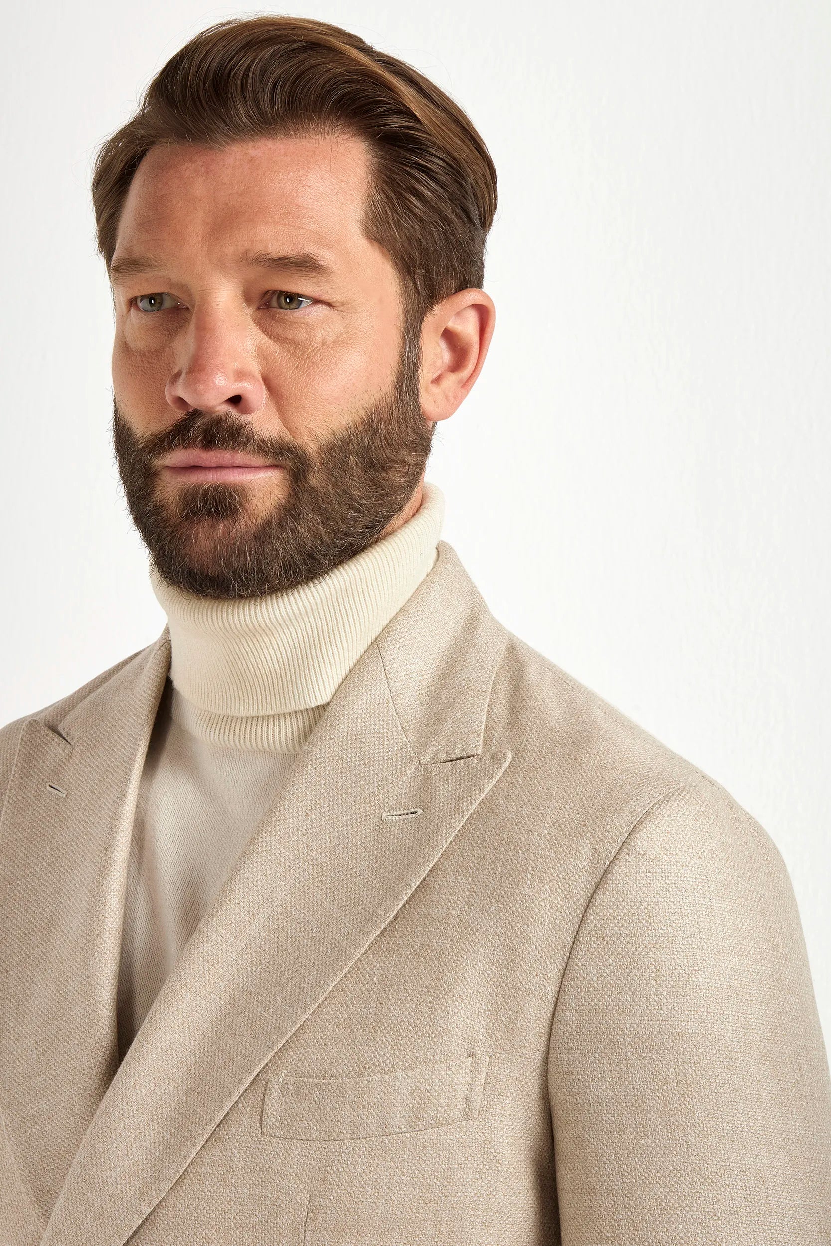 Sand double breasted jacket - Made in Italy