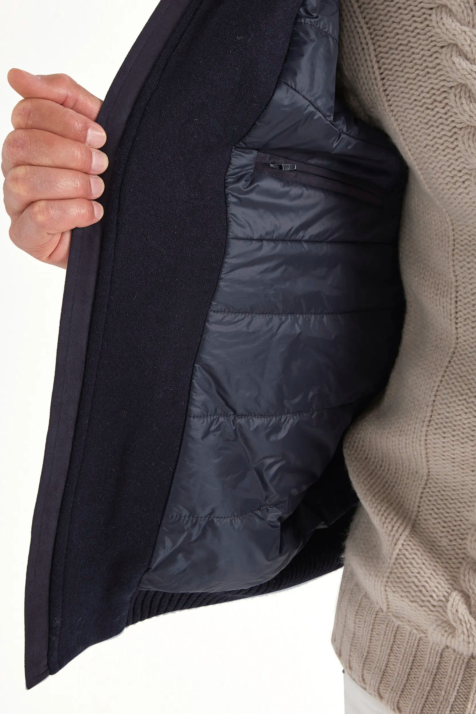 Blue hooded bomber - Made in Italy