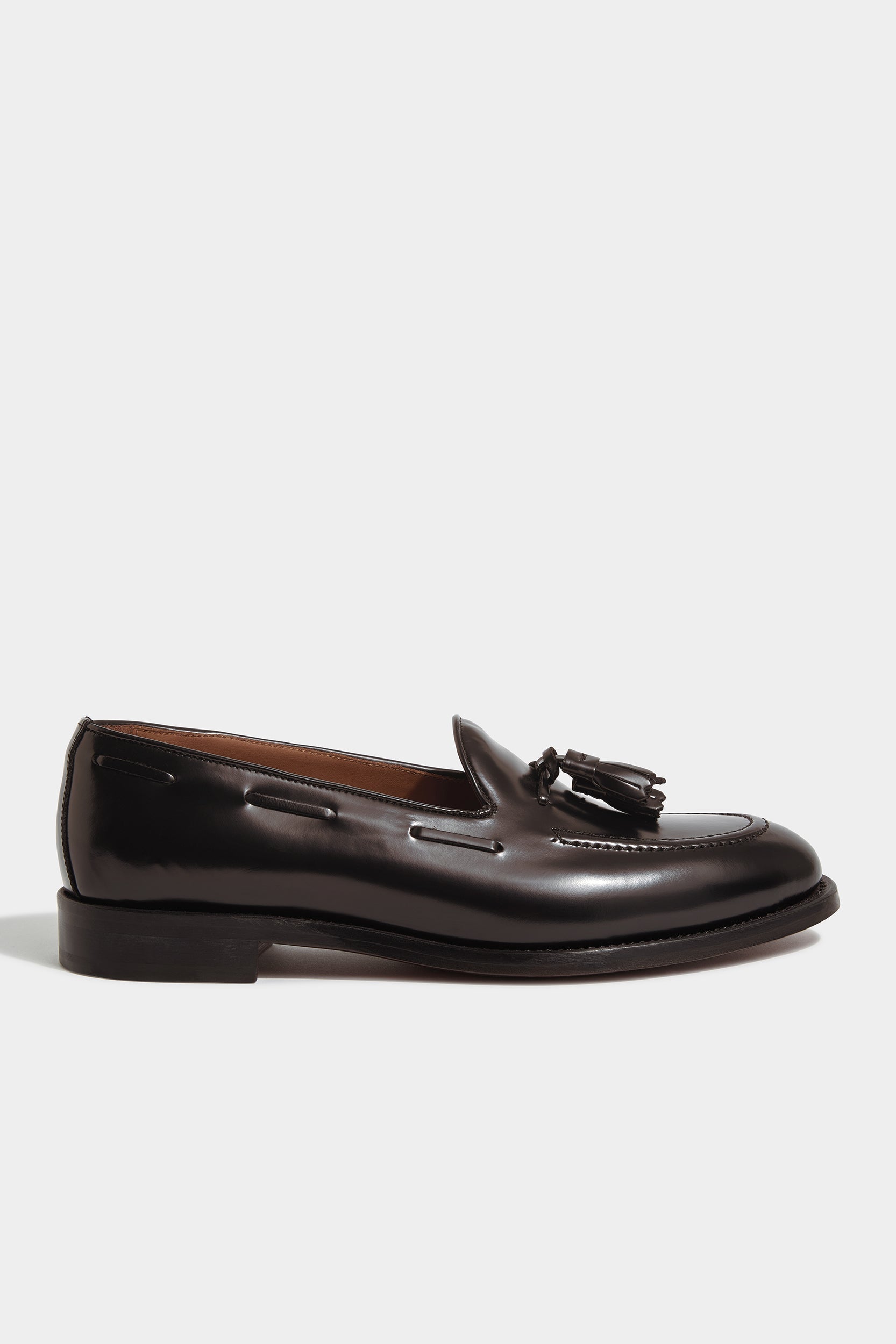 Dark brown tassel loafers - Made In Italy