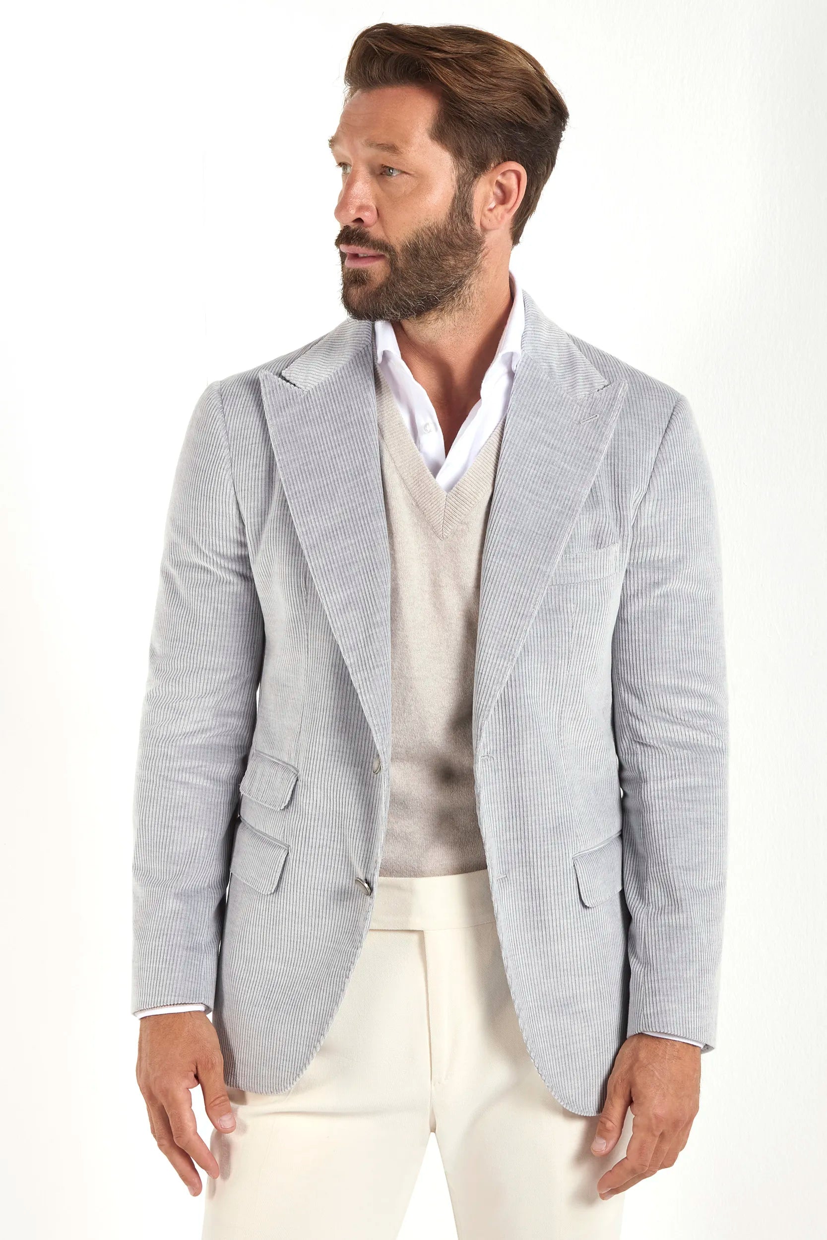 Stone corduroy jacket - Made in Italy