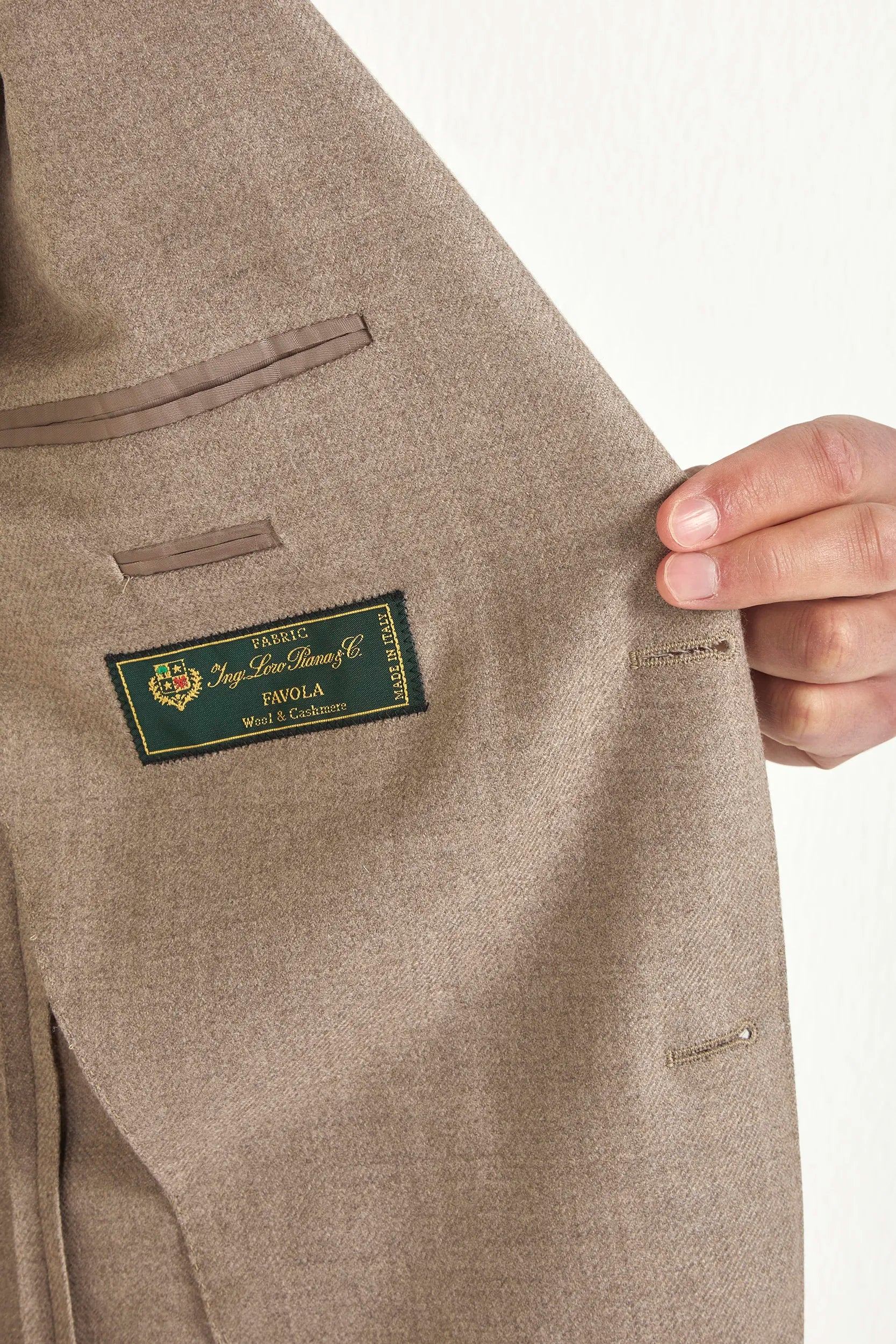 Taupe jacket in wool and cashmere - Made in Italy