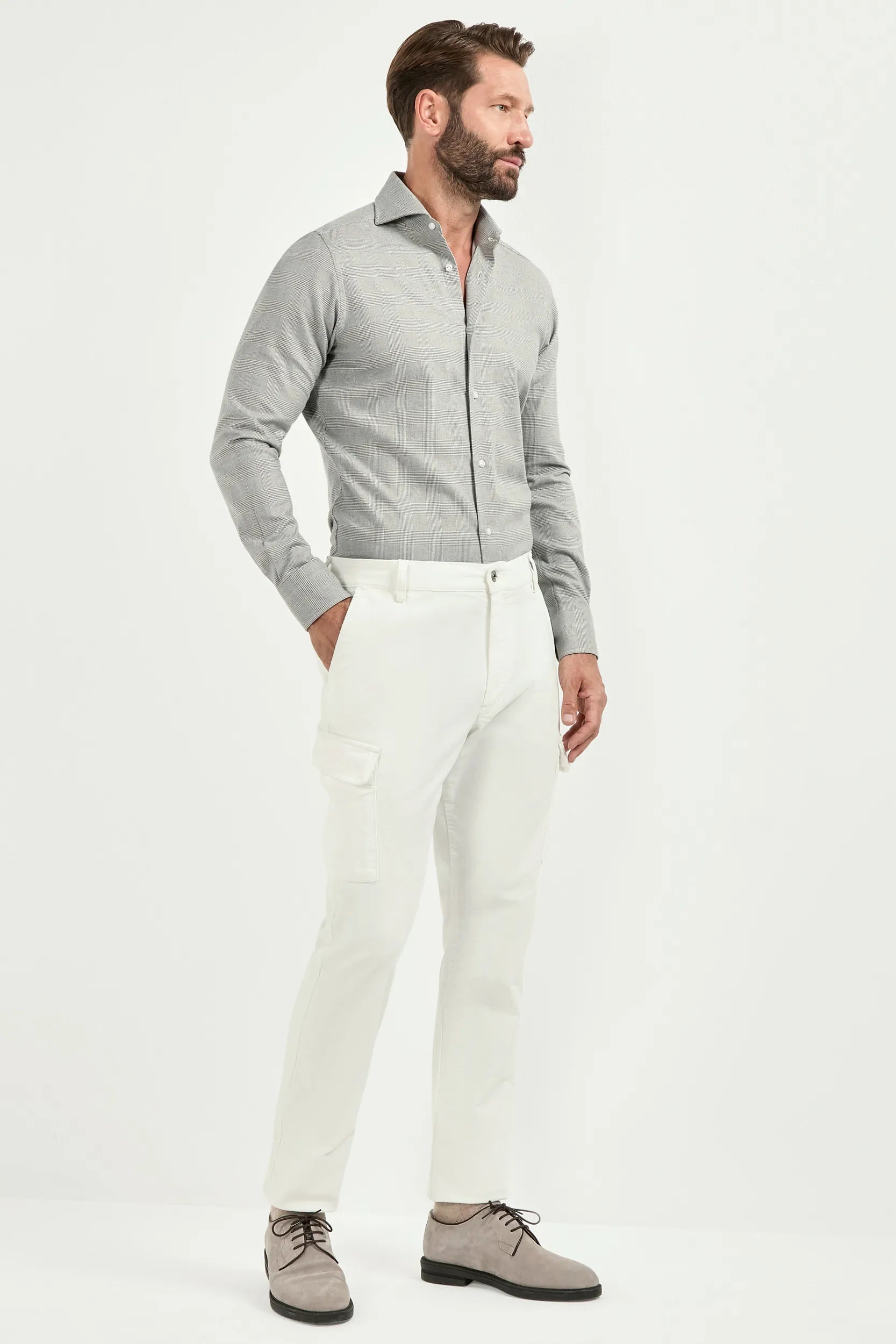 White cargo trousers - Made in Italy